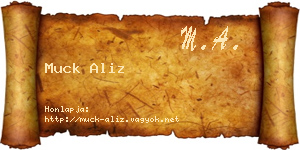 Muck Aliz névjegykártya